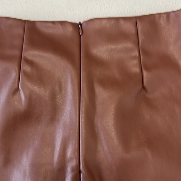 Princess Polly Sz 6 Noelle Faux Leather Brown Mini Skirt NWT - Picture 9 of 11